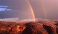 Rainbow over mountains